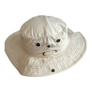 Women's Cream Cotton Boonie Sun Hat with Vent Eyelets